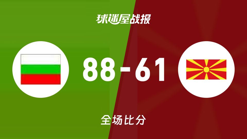 保加利亚U20友谊赛88-61战胜北马其顿U20
