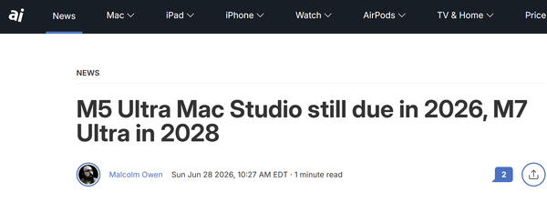 苹果Mac Studio产品线更新规划曝光：M5 Ultra芯片2026年，M7 Ultra芯片2028年  第2张