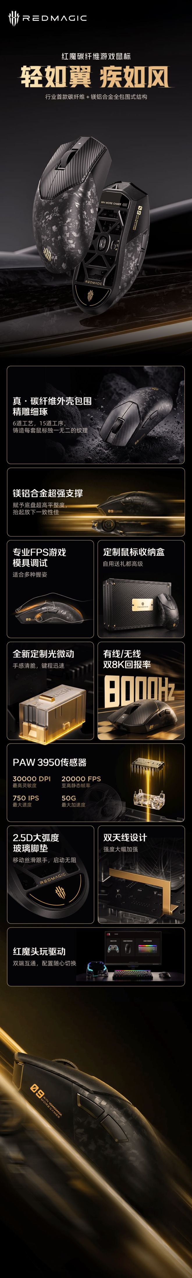 红魔碳纤维游戏鼠标6月30日10点开售 首发999元享300元优惠  第2张