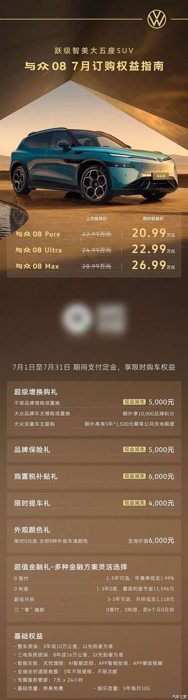 大众安徽6月交付新车2423台 同比增长120%并公布7月权益  第4张