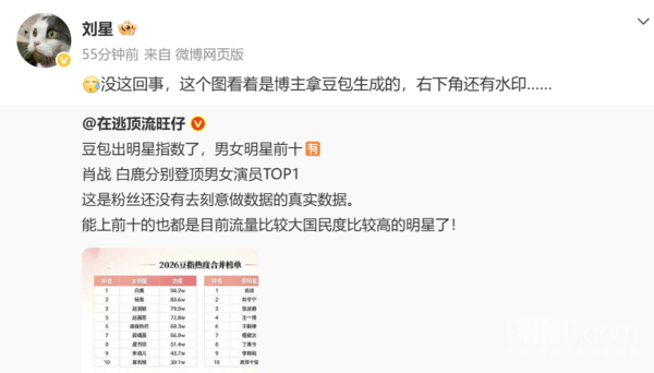 字节跳动旗下AI产品“豆包”被传上线明星指数榜单 官方否认  第2张