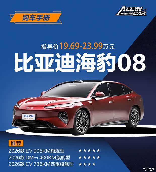 比亚迪海豹08上市 定位旗舰轿车 售价19.69万元至23.99万元