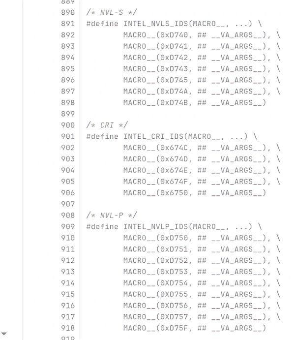 Linux 7.3内核新增7个Intel Nova Lake-S PCI设备ID