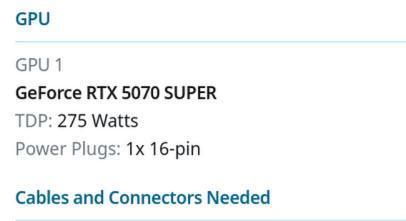 英伟达RTX 50 Super系列传闻再起：电源计算器出现新型号条目  第4张