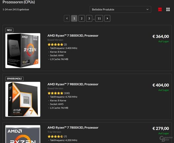 AMD锐龙7 5800X3D十周年纪念版重启发售，登顶多平台处理器畅销榜  第4张