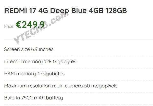 REDMI 17 4G渲染图及规格曝光 7月15日外媒披露 第2张 REDMI 17 4G渲染图及规格曝光 7月15日外媒披露 第2张